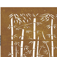 vidaXL Trädgårdsgrind 85x100 cm rosttrögt stål bambudesign