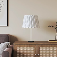 vidaXL Lampskärm vit Ø40x26 cm korgmaterial