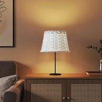 vidaXL Lampskärm vit Ø30x20 cm korgmaterial