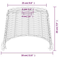 vidaXL Lampskärm vit Ø30x20 cm korgmaterial