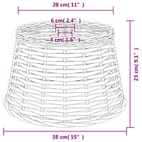 vidaXL Taklampskärm brun Ø38x23 cm korgmaterial