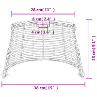 vidaXL Taklampskärm brun Ø38x23 cm korgmaterial