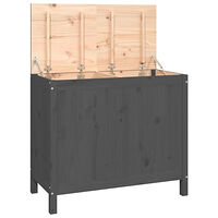 vidaXL Tvättkorg grå 88,5x44x76 cm massiv furu
