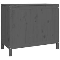 vidaXL Tvättkorg grå 88,5x44x76 cm massiv furu