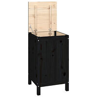 vidaXL Tvättkorg svart 44x44x76 cm massiv furu