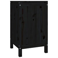vidaXL Tvättkorg svart 44x44x76 cm massiv furu