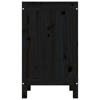 vidaXL Tvättkorg svart 44x44x76 cm massiv furu