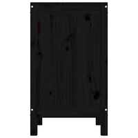 vidaXL Tvättkorg svart 44x44x76 cm massiv furu