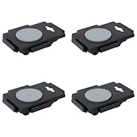 vidaXL Transportplattor med 8 hjul 4 st svart polypropen 150 kg