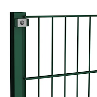 vidaXL Stängselpanel med stolpar järn 5,1 m grön