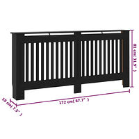 vidaXL Elementskydd svart 172x19x81,5 cm MDF