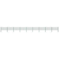 vidaXL Stängselpanel med stolpar järn 15,3x0,8 m grön
