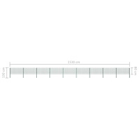 vidaXL Stängselpanel med stolpar järn 15,3x0,8 m grön