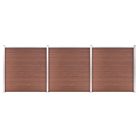 vidaXL Staketpanel WPC 526x186 cm brun