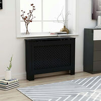 vidaXL Elementskydd svart 112x19x81,5 cm MDF