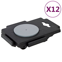 vidaXL Transportplattor med 8 hjul 12 st svart polypropen 150 kg