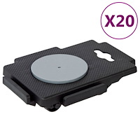 vidaXL Transportplattor med 8 hjul 20 st svart polypropen 150 kg