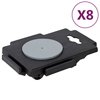 vidaXL Transportplattor med 8 hjul 8 st svart polypropen 150 kg