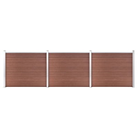 vidaXL Staketpaneler WPC 526x146 cm brun