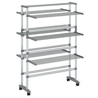 vidaXL Torkställning på hjul 89x64x129 cm aluminium