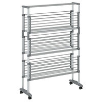 vidaXL Torkställning på hjul 89x64x129 cm aluminium