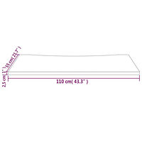 vidaXL Skrivbordsskiva 110x55x2,5 cm massiv furu