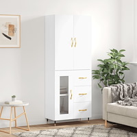 vidaXL Högskåp vit 69,5x34x180 cm konstruerat trä