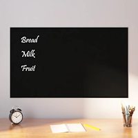vidaXL Väggmonterad magnettavla svart 100x60 cm härdat glas