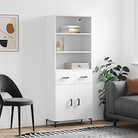 vidaXL Högskåp vit 69,5x34x180 cm konstruerat trä