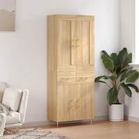 vidaXL Högskåp sonoma-ek 69,5x34x180 cm konstruerat trä