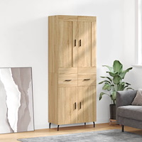 vidaXL Högskåp sonoma-ek 69,5x34x180 cm konstruerat trä