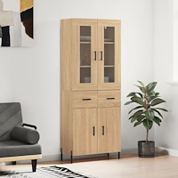 vidaXL Högskåp sonoma-ek 69,5x34x180 cm konstruerat trä