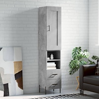 vidaXL Högskåp betonggrå 34,5x34x180 cm konstruerat trä