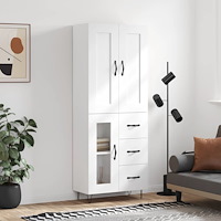 vidaXL Högskåp vit 69,5x34x180 cm konstruerat trä