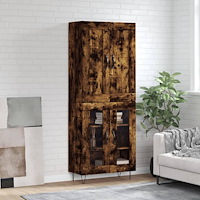 vidaXL Högskåp rökfärgad ek 69,5x34x180 cm konstruerat trä