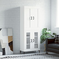 vidaXL Högskåp vit 69,5x34x180 cm konstruerat trä