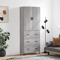 vidaXL Högskåp Grå Sonoma 69,5x34x180 cm konstruerat trä