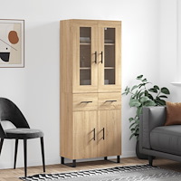 vidaXL Högskåp sonoma-ek 69,5x34x180 cm konstruerat trä