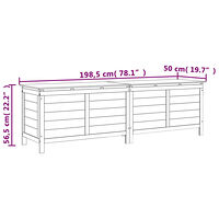 vidaXL Dynbox brun 198,5x50x56,5 cm massivt granträ