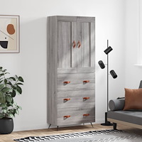 vidaXL Högskåp Grå Sonoma 69,5x34x180 cm konstruerat trä