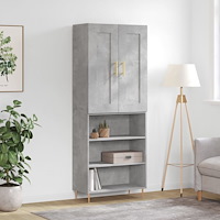vidaXL Högskåp betonggrå 69,5x34x180 cm konstruerat trä