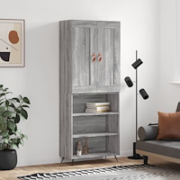 vidaXL Högskåp Grå Sonoma 69,5x34x180 cm konstruerat trä