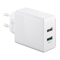 Goobay Goobay 44957 mobilladdare Digitalkamera, Hörlurar, Mobiltelefon, Smartwatch, Surfplatta Vit AC Snabb laddning inomhus