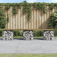 vidaXL Trädgårdsbänk gabion-design 203x31x42 cm tryckimpregnerad furu