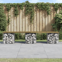 vidaXL Trädgårdsbänk gabion-design 203x44x42 cm tryckimpregnerad furu