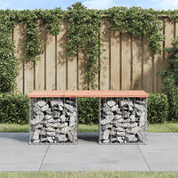 vidaXL Trädgårdsbänk gabion-design 103x44x42 cm massivt douglasträ