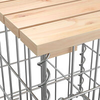 vidaXL Trädgårdsbänk gabion-design 43x44x42 cm massiv furu