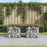 vidaXL Trädgårdsbänk gabion-design 103x44x42 cm tryckimpregnerad furu