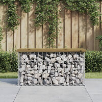 vidaXL Trädgårdsbänk gabion-design 83x31,5x42 cm impregnerad furu