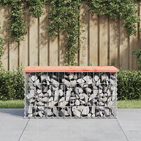 vidaXL Trädgårdsbänk gabion-design 83x44x42 cm massivt douglasträ